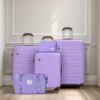 5 Piece Set (20"24"28 +A Travel Bag And A Toiletry Bag), Pp Hardshell Carry On Luggage Set With Tsa Lock Carry On Suitcase Luggage Durable Suitcase - Purple - Image 2
