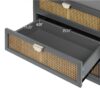 3 Drawer Cabinet Natural Rattan Suitable For Bedroom - Gray - Image 6