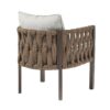 2 Pieces Outdoor Metal Patio Club Chair, Patio Furniture Arm Chair With Cushion, Modern Outdoor Furniture Deep Seating For Porch, Garden, Backyard, Balcony - Brown / Light Gray - Image 10