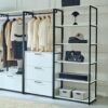 Fiona - Freestanding Walk In Wood Closet System & Metal Frame Durable Storage Solution Melamine - White - Image 3