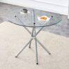 Modern Round Clear Glass Dining Table With Unique Metal Legs For 4 6 People - Silver - Image 9