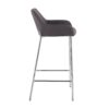 Daniella - Contemporary Fixed Height Bar Stool (Set of 2) - Chrome / Charcoal - Image 3