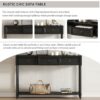 Console Table Sofa Table With Drawers For Entryway With Projecting Drawers And Long Shelf - Espresso - Image 5