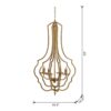 4 Light Chandelier, Hanging Light Fixture With Adjustable Chain For Kitchen, Bulb Not Included - Gold - Image 11
