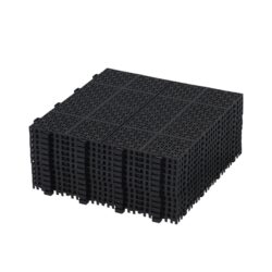 Interlocking Deck Tiles Plastic Waterproof Outdoor All Weather Anti-Slip Bathroom Shower Balcony Porch Strong Weight Capacity Upto 6613 Lbs, Rosette Pattern Pack Of 12 - Black