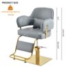 Elegant Barber Chair, Salon Chair For Hair Stylis, With Heavy Duty Hydraulic Pump Adjustable Barber Chair For Beauty Salon Spa Equipment - Gray - Image 9