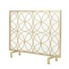 Thayer - Single Panel Iron Fireplace Screen With Geometric Design - Gold - Image 7