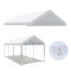 10 X 20 Ft Carport Canopy Cover Replacement Heavy Duty Waterproof Fabric With 36 Bungee Cords UV & Tear Resistant (Cover Only) - White - Image 8