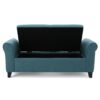 Hayes - Contemporary Armed Storage Bench With Rolled Arms - Teal - Image 8