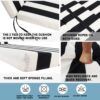 2 Piece Indoor / Outdoor Chaise Lounge Chair Cushion Set With Ties, Patio Seat Cushions For Lawn, Pool & Beach - Black / White Stripe - Image 3