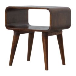 Curved Open Nightstand - Antique Brown / Chestnut