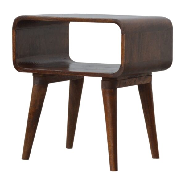 Curved Open Nightstand - Antique Brown / Chestnut