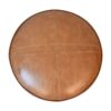 Durrie & Leather Mixed Footstool - Brown - Image 2