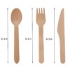 Wooden Compostable Utensils Set 300 Pieces 100 Forks 100 Spoons 100 Knives Sturdy Wood Disposable Cutlery Eco Friendly Biodegradable Utensils For Party Free From Plastic Cutlery Set For Eating - Natural Wood - Image 9