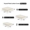 14 Pack Cushion Covers For 7 Piece Wicker Rattan Sectional Sofa (6 Seater), Outdoor Seat And Back Slipcovers With Zippers - Gray - Image 5