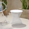 Contemporary Nevada Side Table With Mesh Design - Matte White - Image 8