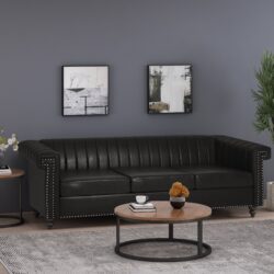 3 Seater Contemporary Design Sofa - Black