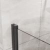 Pivot Shower Door 1 / 4" Tempered Glass Black Semi Frameless - Black - Image 8