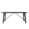 Farmhouse Style Dining Table With Wood Like Top - Matte Black - Image 2