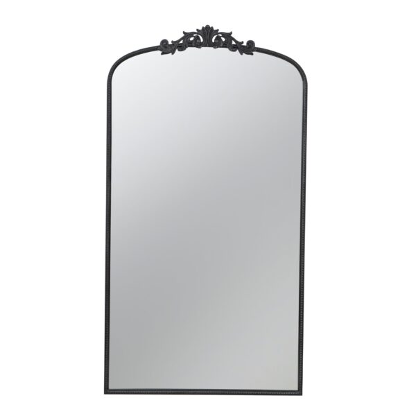Full Length Mirror, Arched Mirror Hanging Or Leaning Against Wall, Large Mirror For Living Room - Black