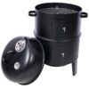Portable Charcoal Smoker Grill For Outdoor Cooking - Black - Image 6