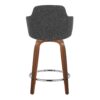 Boyne - Contemporary Fixed Height Counter Stool With Swivel With Round Footrest (Set of 2) - Walnut / Dark Gray - Image 5