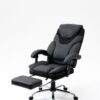 Massage Reclining Office Chair With Footrest, High Back Computer Chair Home Desk Ergonomic Executive Office Chair With Armrests, Adjustable Height - Black - Image 11