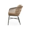 Contemporary Outdoor Patio Chairs With Cushions (Set of 2) - Beige / Black - Image 3