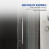 Frameless Shower Door, Sliding Shower Door, With Premium Thick Tempered Glass Shower Enclosure, Double Side Easy Clean Coat, Finished With Buffer - Chrome - Image 5