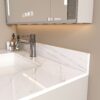 Bianco Carrara Venato 37" Marble Vanity Top With Pre Drilled Faucet Hole And Undermount Sink - White - Image 11