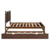 Queen Size Platform Bed With With 2 Big Drawers, Twin Long Size Trundle - Walnut - Image 10