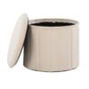 Lindsey - Contemporary & Glam Folding Storage Ottoman - Cream - Image 2