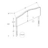 Queen Size, Bed Headboard Only, Upholstered, Transitional - White - Image 5