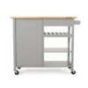Contemporary Kitchen Cart With Wheels - Gray - Image 11