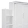 Full Size Murphy Wall Bed With Shelves And LED Lights - White - Image 14