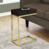 Accent Table, C - Shaped, Contemporary - Espresso - Image 5