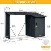 Outdoor Steel Firewood Rack And Metal Storage Shed, Two In One - Black - Image 5