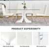 Modern Light Luxury Dining Chair (Set of 2) Upholstery With Electroplated Legs - White - Image 7
