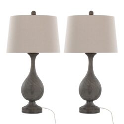 Cipolla - Poly Farmhouse Table Lamp (Set of 2) - Acid Griffin / Antique Soft Brass / Natural