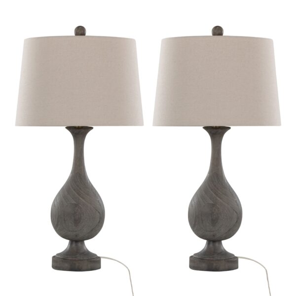 Cipolla - Poly Farmhouse Table Lamp (Set of 2) - Acid Griffin / Antique Soft Brass / Natural
