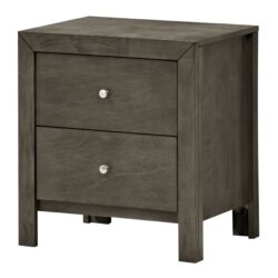 Chic Transitional Drawers Nightstand - Gray