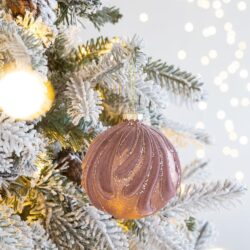 Christmas Ball Ornaments, Glass Decorative Hanging Ball Christmas Tree Ornaments For Holiday Party Decorations (Set of 6) - Purple