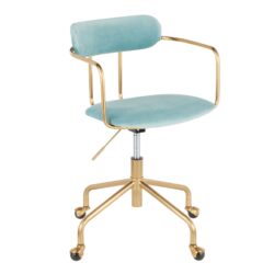 Demi - Contemporary Office Chair - Gold / Light Blue