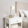 Ethereal - Modern Small Table Lamp, Desk Lamp Fixture With Globe Shade - Gold / White - Image 5