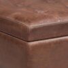 Shay - Mid Century Small Coffee Table Storage Ottoman - Distressed Saddle Brown - Image 4