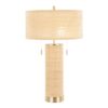 Cylinder - Rattan Contemporary Rattan Table Lamp - Royal Gold / Natural - Image 2