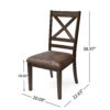 Country Style Dining Chairs (Set of 2) With Cross Back Design - Brown - Image 3