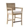 Cane Back Counter Stool With Upholstered Seat - Cream / Reclaimed Natural - Image 4