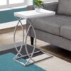 Accent Table, C - Shaped, Contemporary - White - Image 4