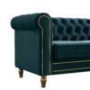 Chesterfield - Velvet Sofa 84.65" For Living Room - Green - Image 9